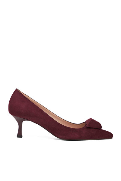 Tergan Bordo Hakiki Süet Deri Kadın Stiletto - K26S1AY68858-F90