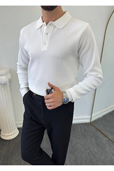 Steelmen Wear Düğmeli Polo Yaka Triko kazak