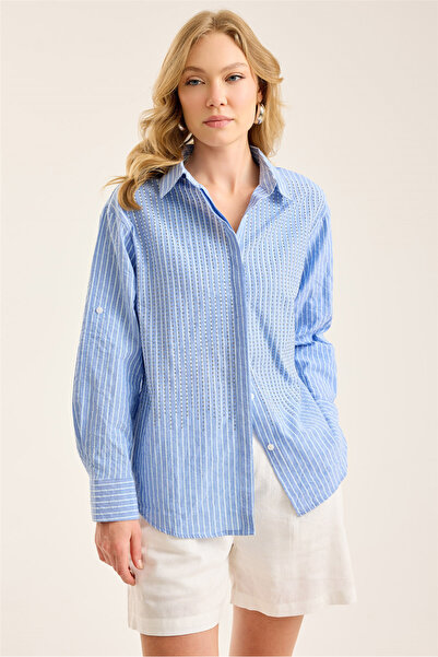 HomeStore Striped Mini Drop Hem Shirt