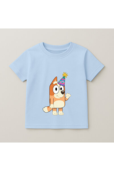SVART WEAR Bluey Bingo Party Printed Kids T-Shirt 100% Cotton Baby Blue