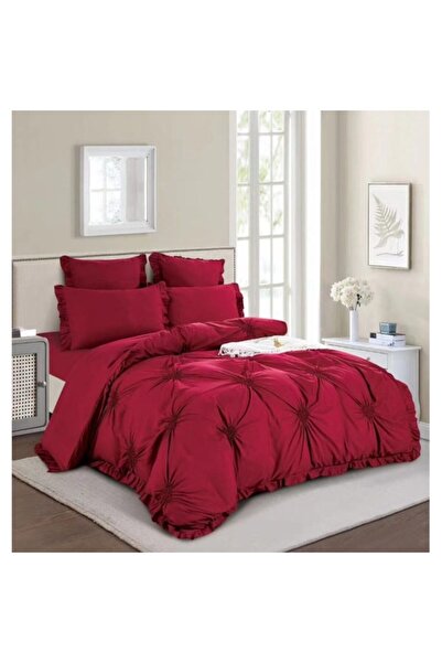 odjas Lenjerie de pat dublu, Uni, Model Inimi Brodate, 6 piese, Finet, 180X20...