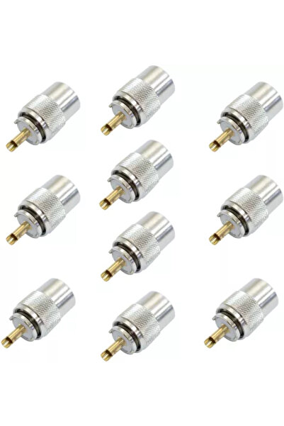 PNI Set cu 10 bucati mufa PL259 pentru cablu RG213 pin central aurit 9 mm