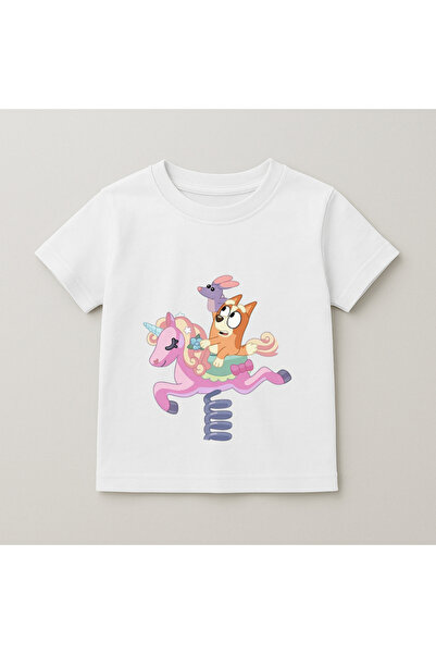 SVART WEAR Bluey Spring Toy Printed Kids T-Shirt 100% Cotton White