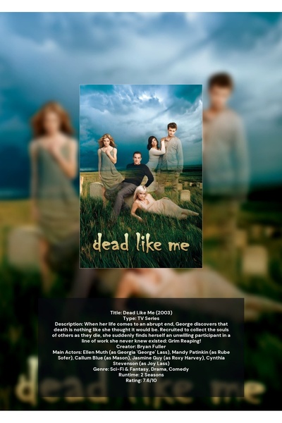 OEM Ινφογραφική Αφίσα Dead Like Me, Τηλεοπτική Σειρά, Χαρτόνι 250γρ., Α4