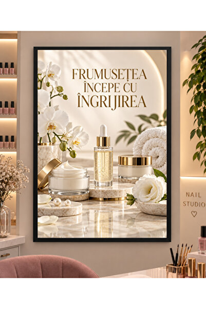 Miutic Print Studio Tablou decorativ pentru Beauty Salon „Frumusețea începe c...