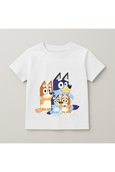 SVART WEAR Bluey Family Printed Kids T-Shirt 100% Cotton White
