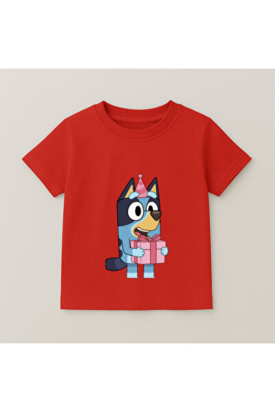 SVART WEAR Bluey Gift Printed Children's T-Shirt 100% Cotton Red