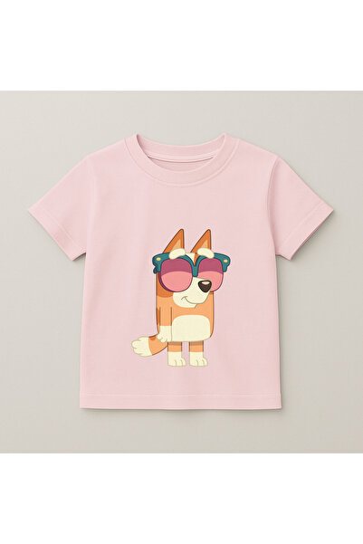 SVART WEAR Bluey Bingo Sunglasses Printed Kids T-Shirt 100% Cotton Pink