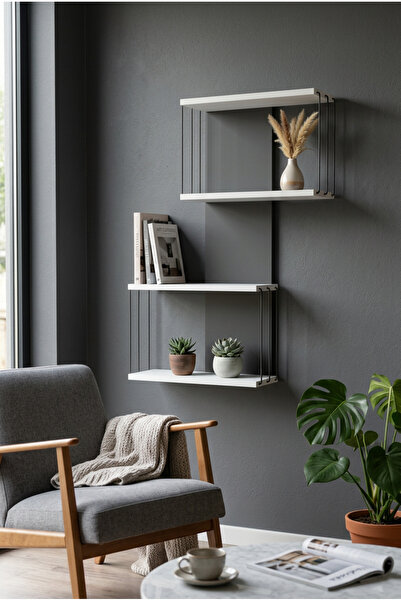 Zevahir Home Kitaplık Organizer Düzenleyici Ahşap Raf Terek Çiçeklik Baharatl...