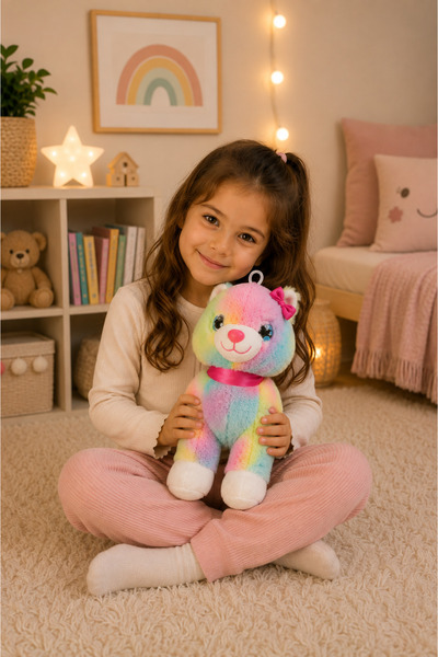 craftivio Soft Cute Big Size Colorful Cat Plush Toy 30 cm