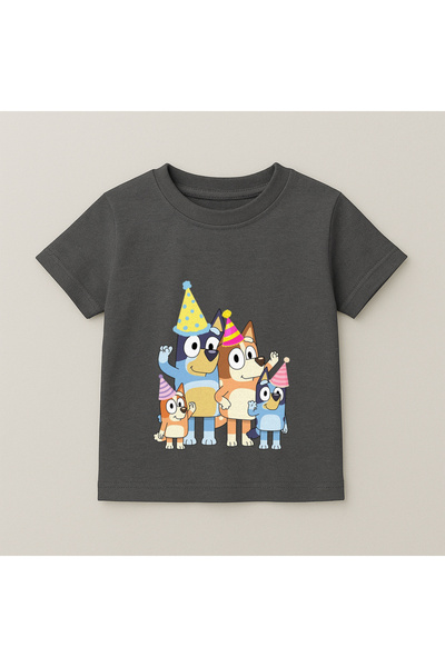 SVART WEAR Bluey Friends Printed Children's T-Shirt 100% Cotton Smoked