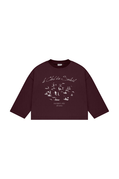 lethestudios Le Club Du Soleil Baskılı Uzun Kollu Basic T-Shirt