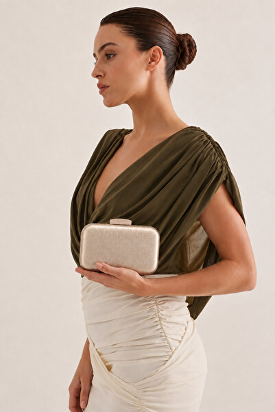 Luigi Τσάντα Clutch με Γκλίτερ - Χρυσό - Ένα Μέγεθος