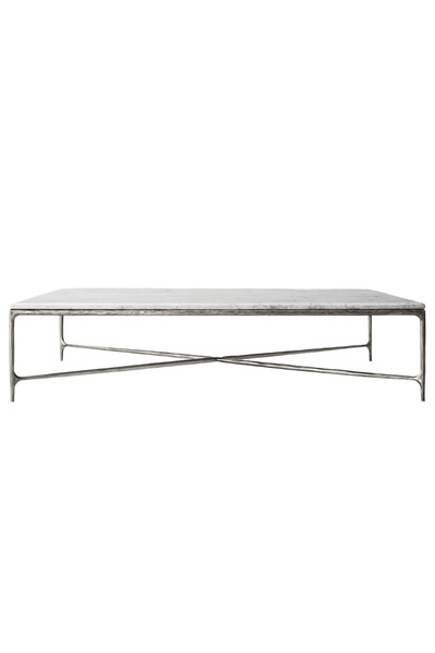 AlRugaib Furniture Square Silver Coffee Table with Marble Top