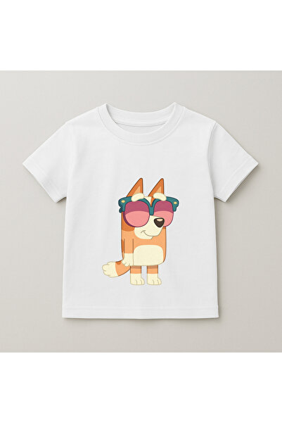 SVART WEAR Bluey Bingo Sunglasses Printed Kids T-Shirt 100% Cotton White