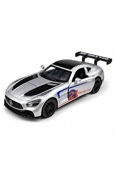 LEIBOO Метална спортна GT кола, тип AMG GT3, мащаб 1:32, с откатна функция, ф...