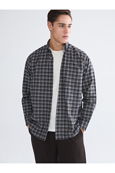 LC Waikiki Lcwaikiki classic brown regular fit long sleeve plaid gabardine me...
