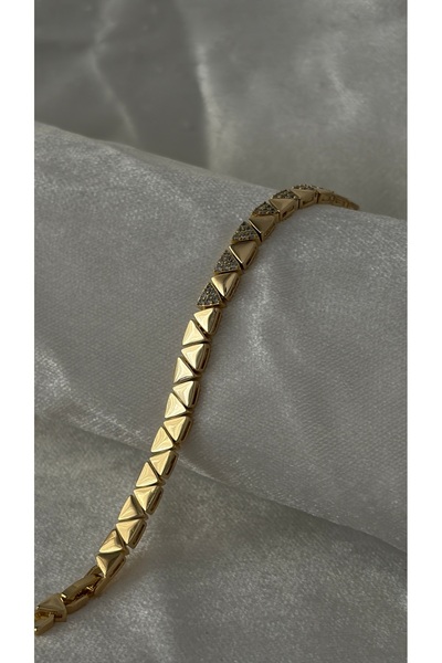 Ezremu Store Stone-Encrusted Gold cm Bracelet