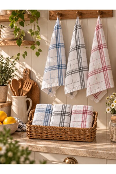 ZIY Collection Home Series 6'lı Sade Tasarım Büyük Boy Mutfak Peçetesi Seti 5...