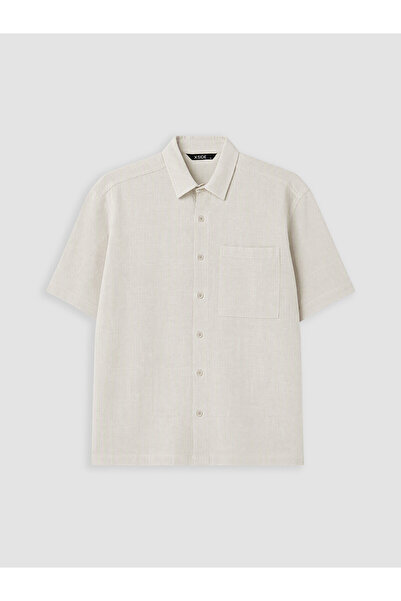 LC Waikiki Xside Beige Regular Fit Men's Textured Shirt