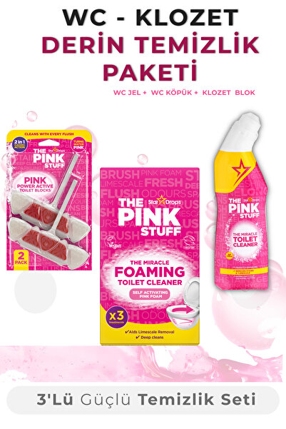 ThePinkStuff WC Klozet Derin Temizlik Seti 3'lü – Tuvalet Temizleyici Jel + K...