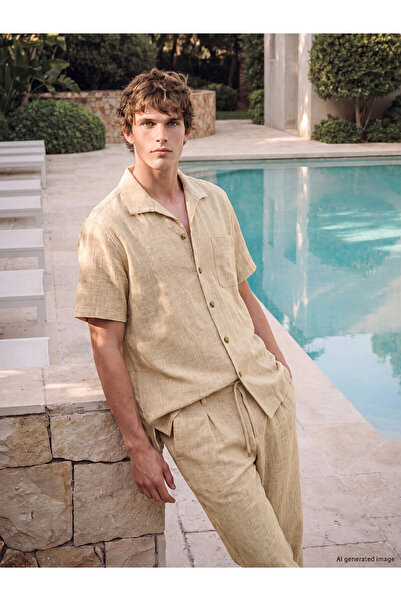 LC Waikiki Beige Regular Fit Men's Shirt