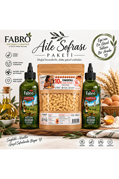 Aile Sofrası Paketi – 10x Yumurtalı Erişte 420 g + 2×500 ml Naturel Sızma Zeytinyağı