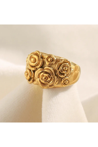 Peach Jewelry Δαχτυλίδι Μπουκέτο Επιχρυσωμένο 18Κ Ατσάλι 316L