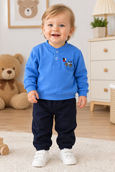 Yalçınoğlu Kids 6-18 Months Baby 3-Piece Fabric Set – Long Sleeve Sweatshirt ...