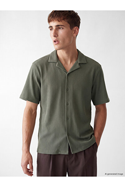 LC Waikiki Lcw Vision Khaki Regular Fit Resort Collar Men's Shirt