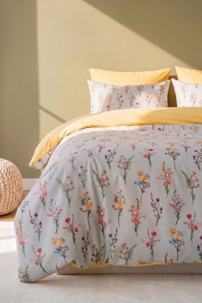 Rivaİstanbul Begonvil Breathable Cotton Double Duvet Cover Set