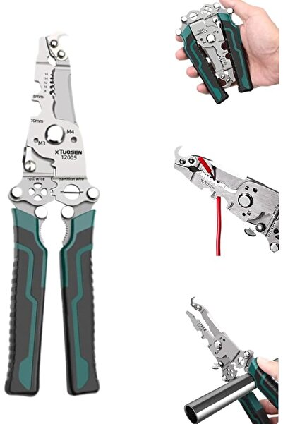 MIKUER 18 in 1 Multifunctional Foldable Wire Stripper Crimper Cable Cutter Pl...