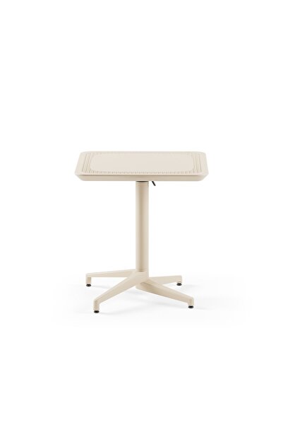 Tilia Haz Katlanır Polipropilen Masa 70x70 cm Bej - Bahçe, Balkon, Kafe, Rest...