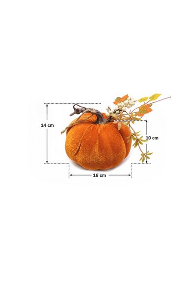 Parti Adresi Dekoratif Turuncu Kadife Balkabağı 10 cm – Halloween ve Sonbahar Dekorasyonu