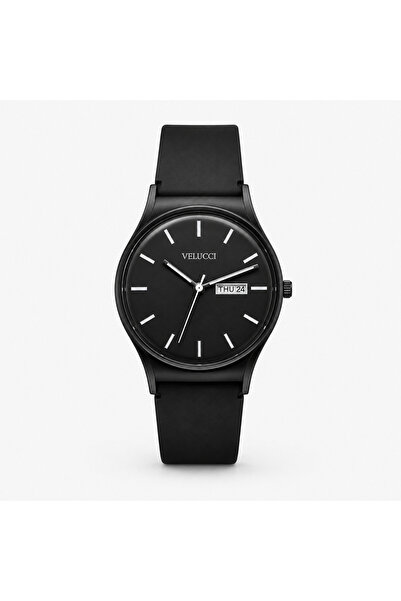 Arın Silikon Kordon Unisex Kol Saati Siyah Kadran Takvimli Sade Analog