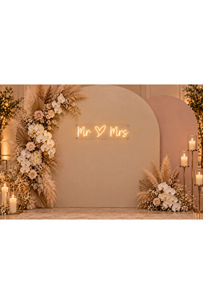 Prime Neon Mr ♥ Mrs Gün Işığı Neon LED Tabela 70 cm – Düğün Nişan Organizasyo...