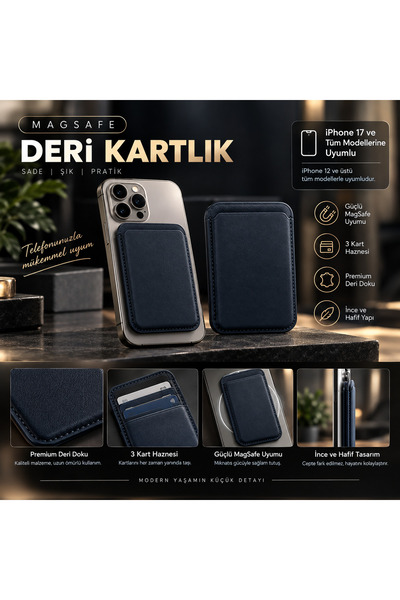 ZORÉA Logolu Magsafe Kartlık 12/13/14/15/16/17 Tüm Modellere Uyumlu