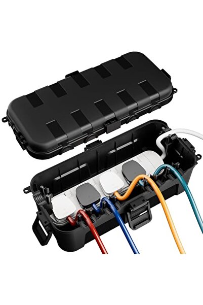 Restmo Outdoor Electrical Enclosure, IP54 Large, Extension Cables, Black