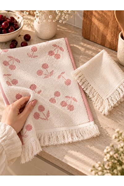 ZIY Collection Home Series 2'li Mutfak Seti -Cherry Tasarım Mutfak Havlusu 40...
