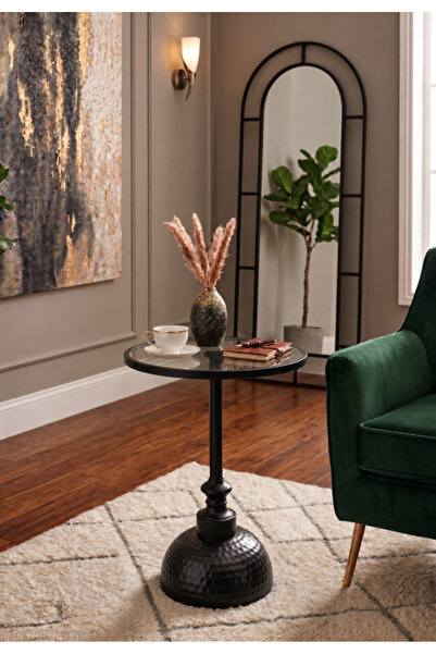 Royal Home Stylish Half Sphere Base Black Round Side Table