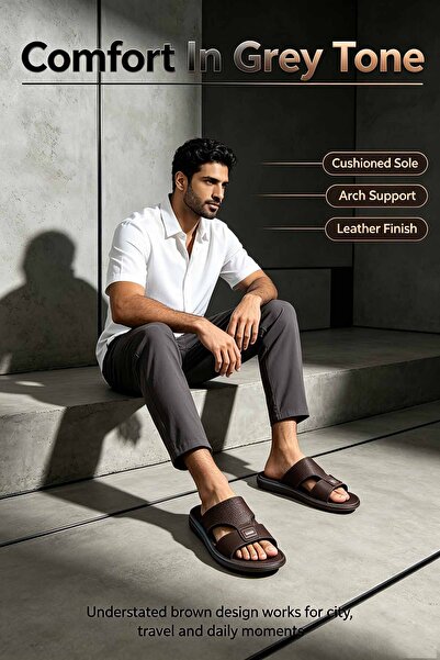 SoftSole KSA صنادل جلدية فاخرة للرجال، نعال مريحة بتصميم مريح للقدم وحزام عري...