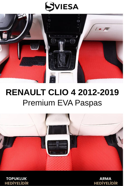Sviesa EVA Renault Clio 4 2012-2019 Uyumlu Araç Paspas Havuzlu Taban Su Geçir...