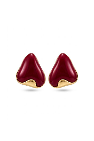 Charmist Steel Burgundy Alin Earrings