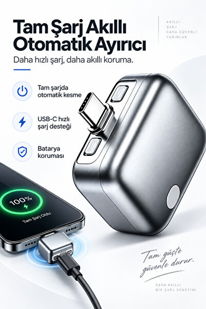 Seyoni Type-C Akıllı Şarj Kesici Otomatik Ayırıcı Tam Şarjda Güç Kesme Telefo...