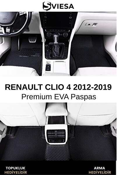 Sviesa EVA Renault Clio 4 2012-2019 Uyumlu Araç Paspas Havuzlu Taban Su Geçir...