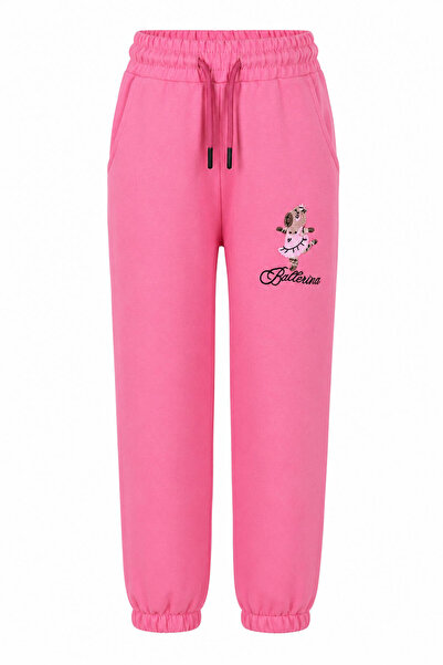 trender Ballerina Bear 2 Thread Pink Girls' Sweatpants 8073