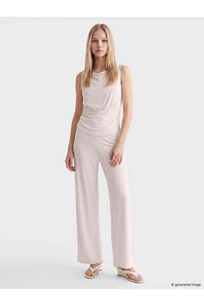 LC Waikiki Peak New Season Beige Women's Modal Blend Pants with Elastic Waist