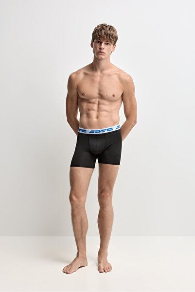 LEFTIES Yazı detaylı sportif uzun boxer 3'lü paket
