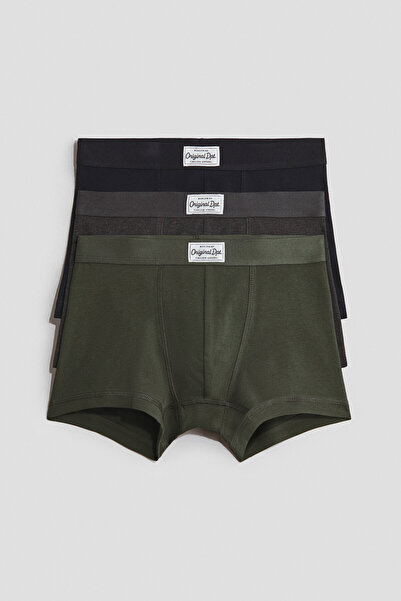 H&M 3'lü Pamuklu Boxer Şort
