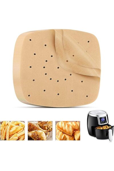 GENERAL 100 PCS Air Fryer Parchment Paper - 8.5 inch Unbleached Square Air Fr...